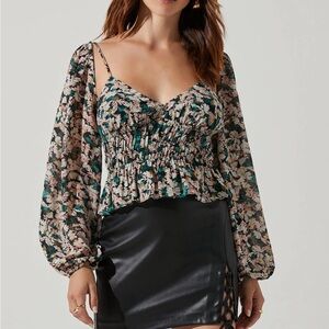 Astr Prudence Floral Peplum Top
